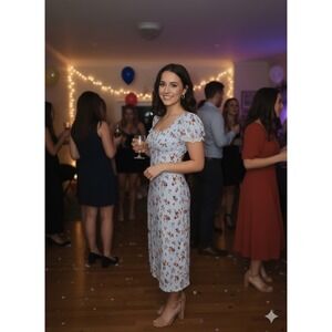 Wild Fable Maxi Dress Size L. Cap Sleeves . 21" PTP  53" Long.‎ Romantic,...